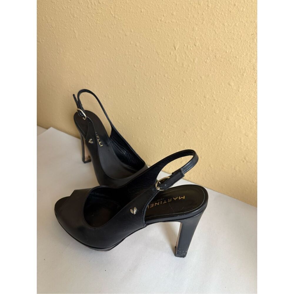 Martinelli Black Slingback Heel Size 37 Made In Spain
